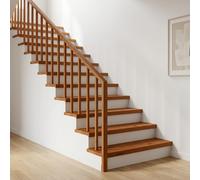 vidaXL Peldaño 16 uds. 80 x 30 x 2 cm Marrón Madera de Roble Sólido