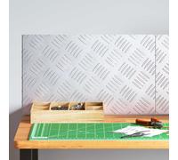 vidaXL Peldaño 2 uds. 50 x 30 cm Plateado Aluminio Rectangular