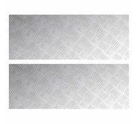 vidaXL Peldaño 2 uds. 80 x 30 cm Plateado Aluminio Rectangular | Te mantiene seguro en las escaleras, Aluminio resistente que dura, Chic con patrón de placa de diamante