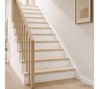 vidaXL Peldaño 2 uds. 90 x 25 x 2 cm Blanco Madera de Roble Sólido
