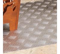 vidaXL Peldaño 4 uds. 100 x 50 cm Plateado Aluminio Rectangular