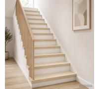 vidaXL Peldaño 4 uds. 120 x 25 x 2 cm Blanco Madera de Roble Sólido