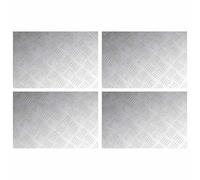 vidaXL Peldaño rectangular 60 x 40 cm – Aluminio plateado – 4 unidades