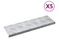 vidaXL Peldaño 5 uds. 60 x 18 x 2,5 cm Plateado Aluminio Rectangular