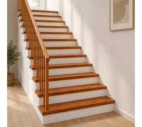vidaXL Peldaño 8 uds. 80 x 30 x 2 cm Marrón Madera de Roble Sólido