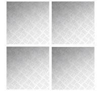 vidaXL Peldaño Cuadrado 4 pcs Plateado 50 x 50 cm Aluminio