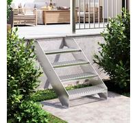 vidaXL Peldaño de Rejilla, Escalón Antideslizante, Peldaño de Escalera de Rejilla, Escalera para Escuela Fábrica Hogar, Acero Galvanizado 60x24x7 cm