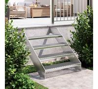vidaXL Peldaño de rejilla acero galvanizado 80x24x7 cm