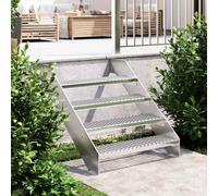 vidaXL Peldaño de rejilla acero galvanizado 80x24x7 cm
