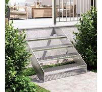 vidaXL Peldaño de rejilla acero galvanizado 90x24x7 cm