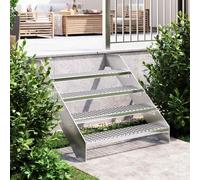 vidaXL Peldaño de rejilla acero galvanizado 90x24x7 cm