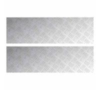 vidaXL Peldaño Rectangular 2 pcs Plateado 100 x 30 cm Aluminio