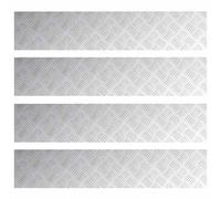 vidaXL Peldaño Rectangular 4 pcs Plateado 100 x 20 cm Aluminio