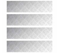 vidaXL Peldaño Rectangular 4 pcs Plateado 100 x 25 cm Aluminio