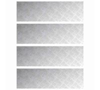 vidaXL Peldaño Rectangular 4 pcs Plateado 100 x 30 cm Aluminio