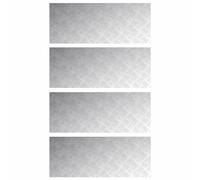 vidaXL Peldaño Rectangular 4 pcs Plateado 100 x 40 cm Aluminio
