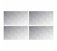 vidaXL Peldaño Rectangular 4 pcs Plateado 70 x 40 cm Aluminio