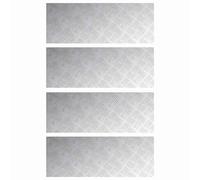 vidaXL Peldaño Rectangular 4 pcs Plateado 80 x 30 cm Aluminio