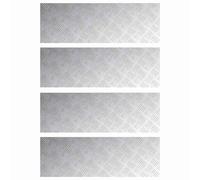 vidaXL Peldaño Rectangular 4 pcs Plateado 90 x 30 cm Aluminio