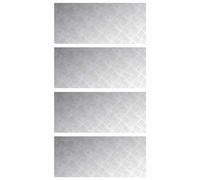vidaXL Peldaño Rectangular 4 pcs Plateado 90 x 40 cm Aluminio