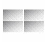 vidaXL Peldaño Rectangular 4 pcs Plateado 90 x 50 cm Aluminio
