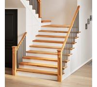 vidaXL Peldaños de escalera 2 uds madera maciza roble marrón claro, peldaño de escalera, peldaño de escalera de roble, alféizar de ventana