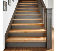 vidaXL Peldaños de escalera 2 uds madera maciza roble marrón claro