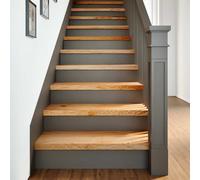 vidaXL Peldaños de escalera 2 uds madera maciza roble marrón claro