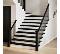 vidaXL Peldaños de escalera 2 uds madera maciza roble marrón negro