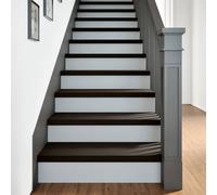 vidaXL Peldaños de escalera 2 uds madera maciza roble marrón negro