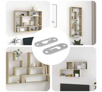 vidaXL Percha con Agujero de Llave 2 uds. Plateado 45 x 16 x 3.5 mm