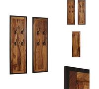vidaXL: Perchas de pared, 2 unidades, madera maciza - Ganchos para abrigos y perchero de pared