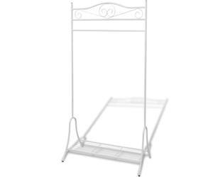 vidaXL PERCHERO BURRO DE ROPA DE ACERO BLANCO