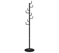 vidaXL Perchero, Colgador de Prendas, Soporte para Ropa, Perchero de Abrigos para Recibidor, Hierro con Recubrimiento en Polvo Negro