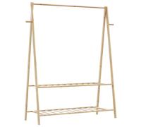 vidaXL Perchero de bambú con estantes 132x45,5x150,5 cm para colgar ropa