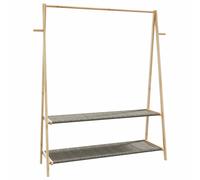 vidaXL Perchero con estantes bambú 132x45,5x150,5 cm, Perchero para Colgar Ropa, Perchero con Estante, Perchero de bambú, Perchero con Estante