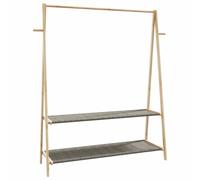 vidaXL Perchero con estantes bambú 132x45,5x150,5 cm, Perchero para Colgar Ropa, Perchero con Estante, Perchero de bambú, Perchero con Estante