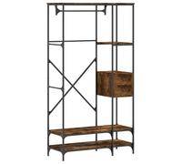 vidaXL Perchero con estantes madera de ingeniería 97 x 40 x 180 cm Roble Ahumado