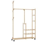 vidaXL Perchero con estantes y ruedas 100x38x175,5 cm bambú