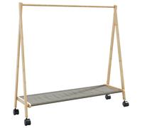 vidaXL Perchero para colgar ropa con estantes y ruedas 106x34x106,5 cm bambú