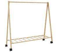 vidaXL Perchero con estantes y Ruedas 106x34x106,5 cm bambú, Perchero, Perchero con Estante, Perchero con Ruedas, Perchero para Colgar Ropa