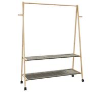 vidaXL Perchero con estantes y ruedas 132x45,5x155,5 cm bambú