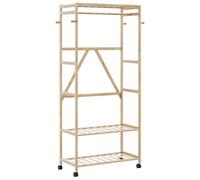 vidaXL Perchero con estantes y ruedas 90x40x179,5 cm bambú