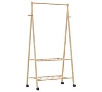 vidaXL Perchero con estantes y Ruedas 96x45,5x155,5 cm bambú