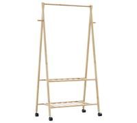 vidaXL Perchero con estantes y ruedas 96x45,5x155,5 cm bambú