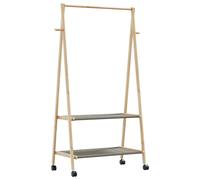 vidaXL Perchero con estantes y ruedas 96x45,5x155,5 cm bambú