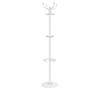 vidaXL Perchero con Paragüero, Colgador de Prendas, Soporte para Ropa, Perchero de Abrigos para Recibidor, Hierro Recubierto en Polvo Blanco
