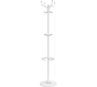vidaXL Perchero con soporte para paraguas, blanco, 180 cm, hierro