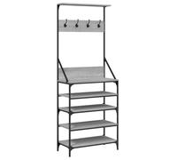 vidaXL Perchero con zapatero gris Sonoma 70x34x184 cm