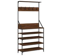 vidaXL Perchero con zapatero 90x34x184 cm Marrón roble